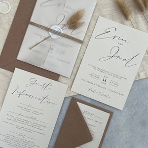 Luxury bunny tails wedding invitations with twine and wax seal image 3