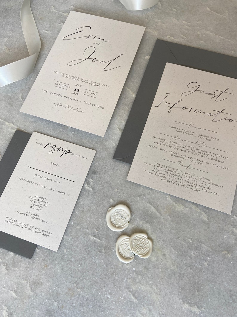 Minimal modern wedding invitations image 2