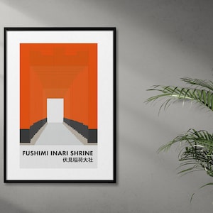 Fushimi Inari Shrine Poster: Minimalist Japanese Art Print (Digital Download)
