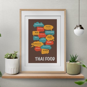 Thai Food Dishes Art Print: Popular Thai Cuisine Poster (Digital Download)