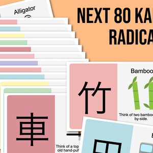 Japanese Kanji Radicals Flashcards Mnemonics Part II, Learn Kanji ...