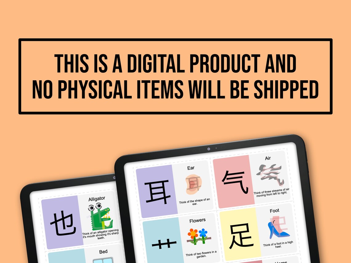 Japanese Kanji Radicals Flashcards Mnemonics Part II Learn - Etsy