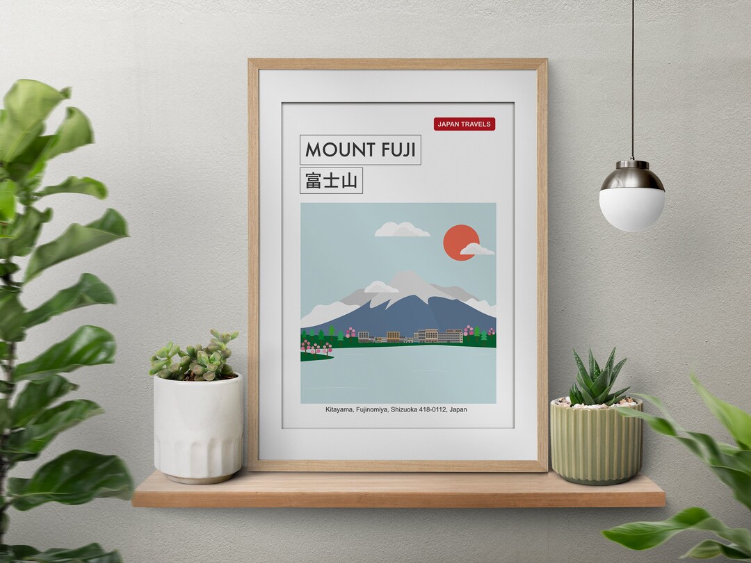 Printable Mount Fuji Japan Art Print, Mount Fuji Wall Art, Living Room ...