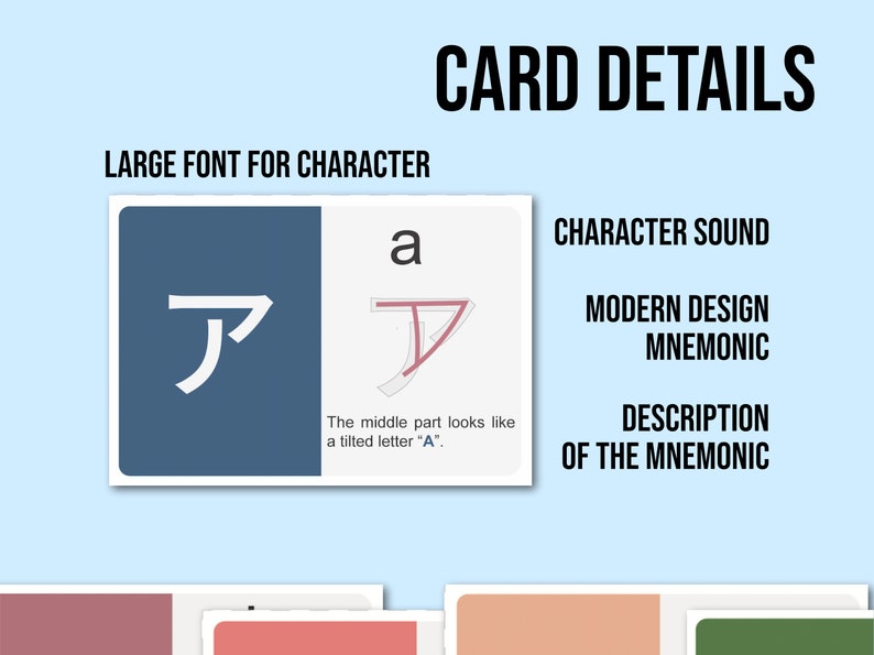 Katakana Mnemonics Flashcards: Learn Japanese Script (digital Download ...