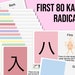 Japanese Kanji Radicals Flashcards Mnemonics Part I Learn - Etsy UK