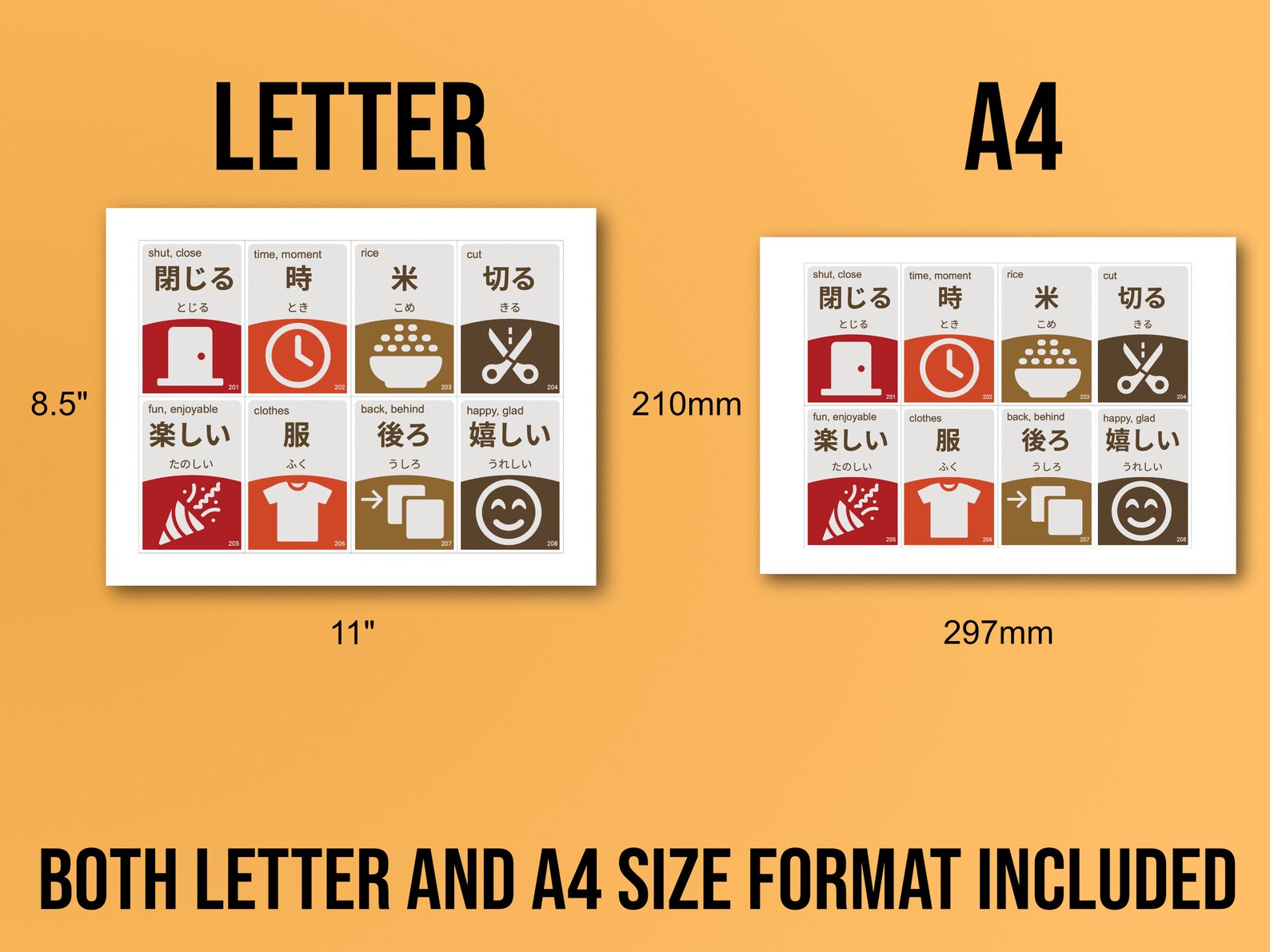 Printable Japanese Words Flash Cards Part 2, 201-400, Learn Kanji With Flashcards, Japanese ...
