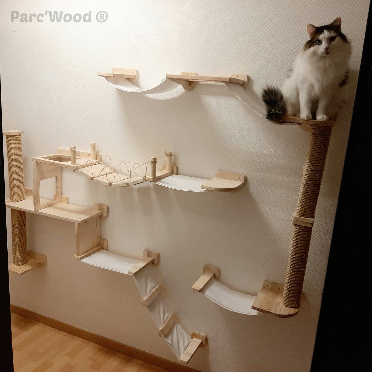 Fabriquer Un Parcours Mural Pour Chat Parcours mural en bois pour chat - Etsy France