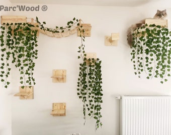 Parcours mural en bois pour chat