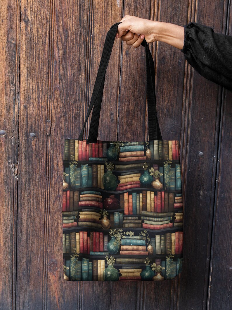 Book Tote Bag Vintage Book Bag Classic Books Tote Bag Book Pattern
