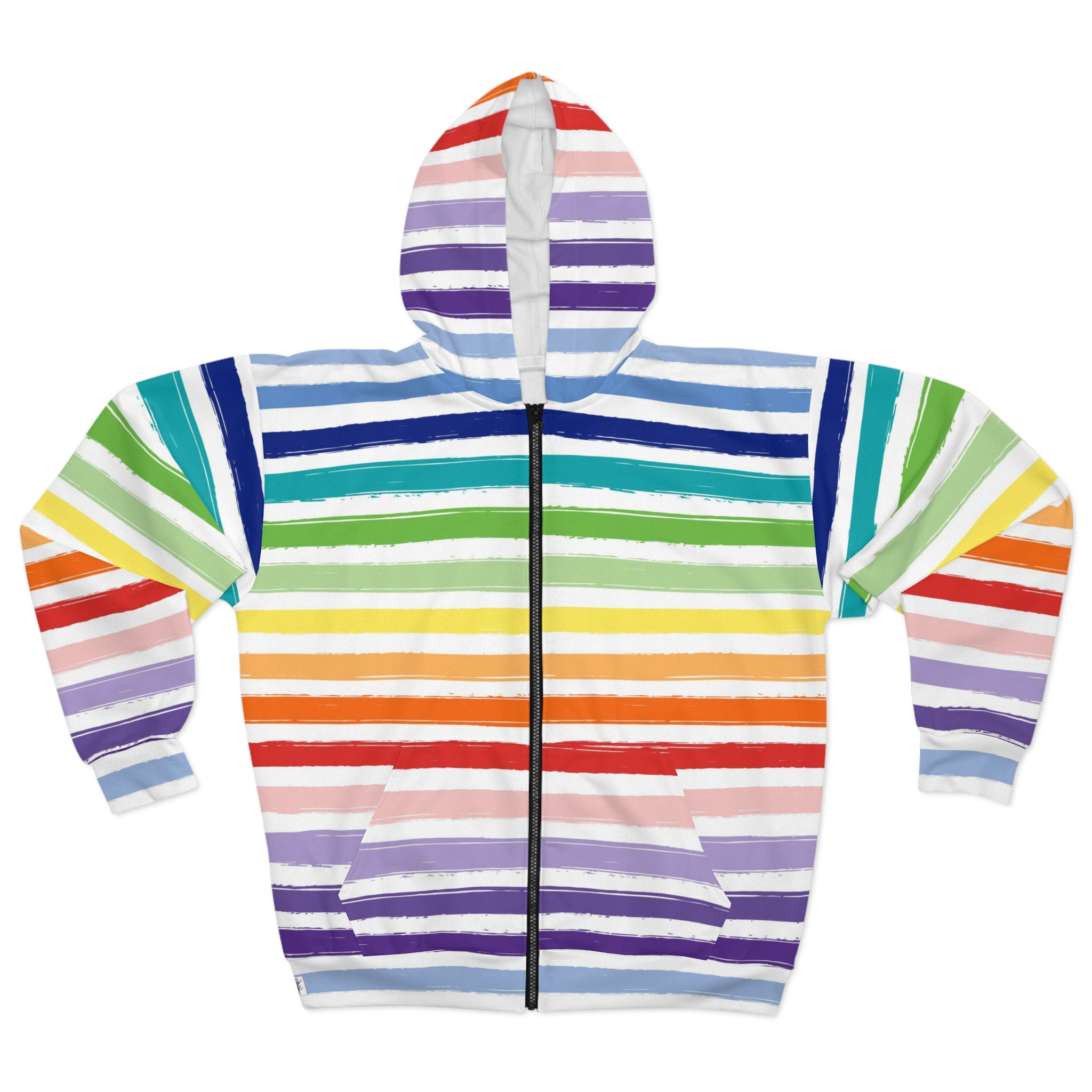 Hannah™ - Rainbow Striped Zip-up Jacket