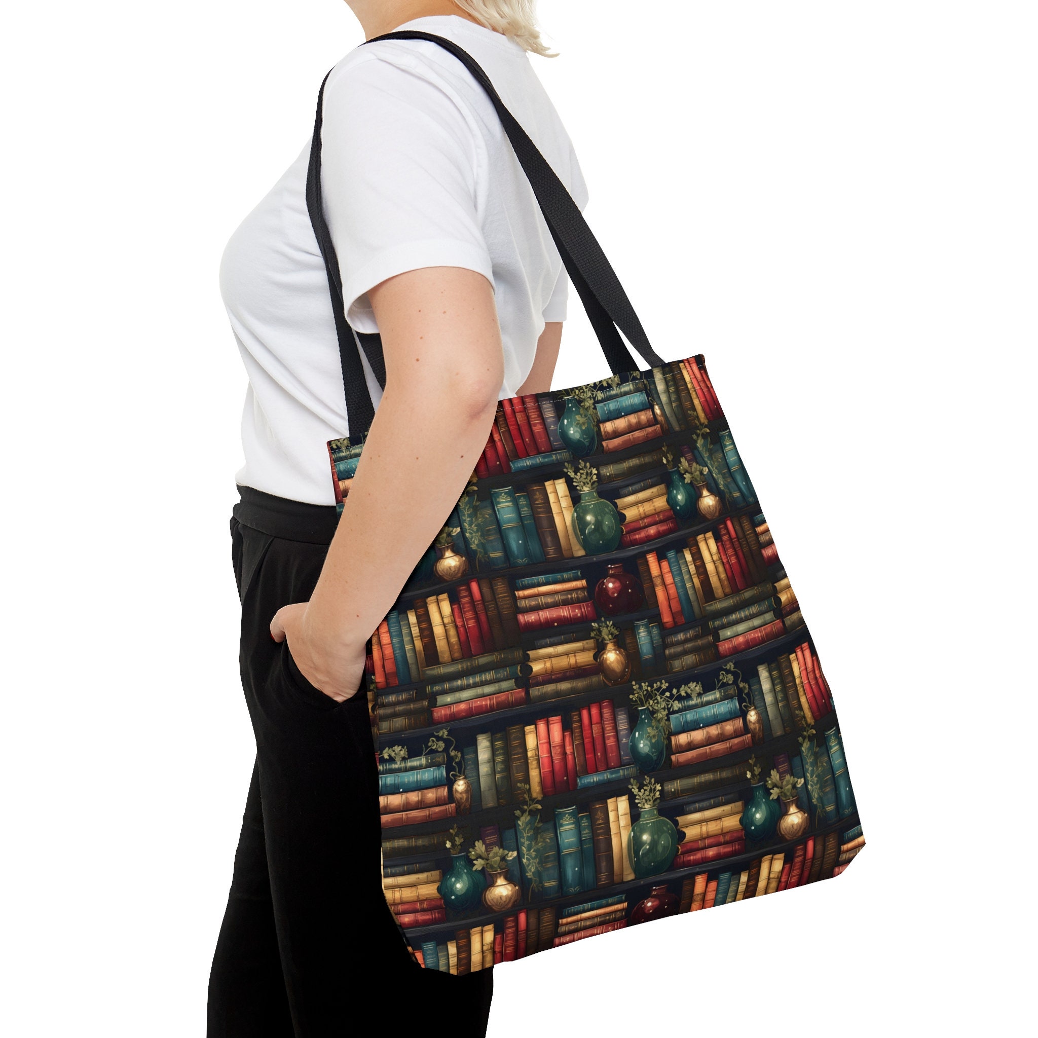 Book Tote Bag Vintage Book Bag Classic Books Tote Bag Book Pattern