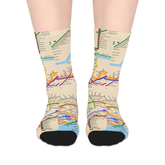 NYC Map-Inspired Mid-Length Socks for Everyday Comfort