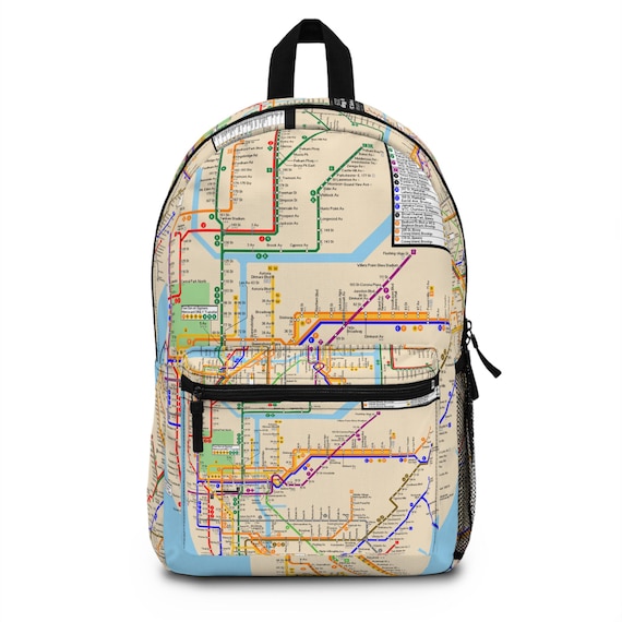 City Map Backpack, Travel Essential, Commuter Gear, Unique Gift for Tourists, College Bag, Functional Design