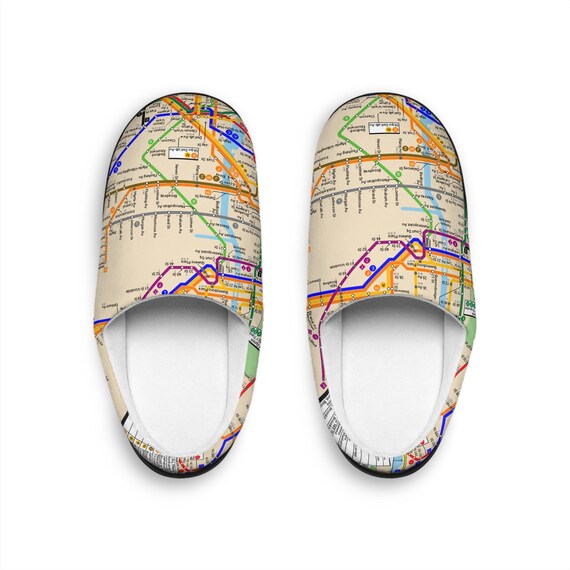 City Map Print Men's Indoor Slippers, By Evolutionoflondon