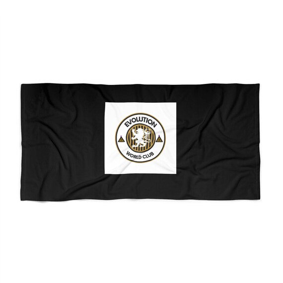 Evolution Club Black Beach Towel | Stylish Summer Escape, Poolside Essential, Beach Day Accessory, Gift for Him/her, Travel Towel