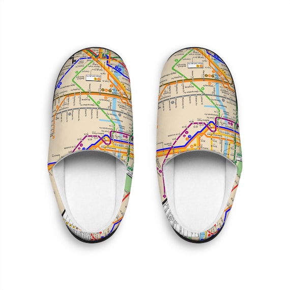 City Map Print Men's Indoor Slippers, By Evolutionoflondon