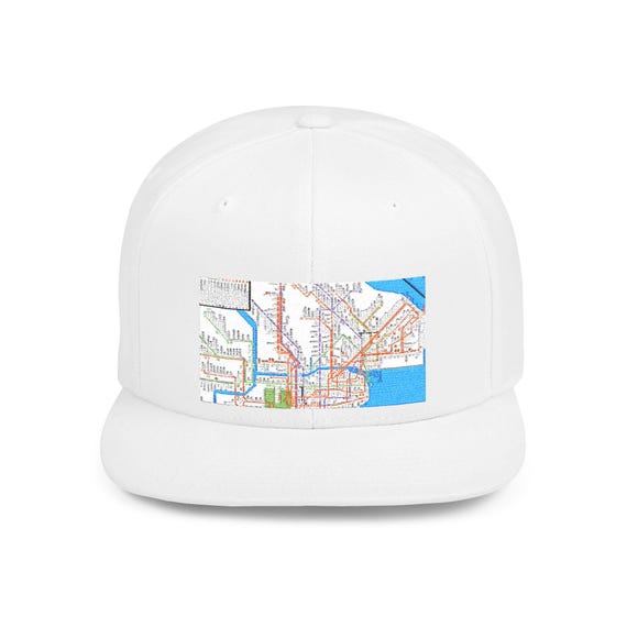 NYC MAP Flat Bill Snapback Hat