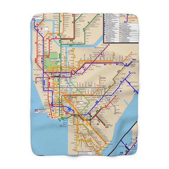 New York City Subway Map Sherpa Fleece Blanket, Cozy Throw for Home Decor, Travel Lovers, Unique Gift, Warm & Stylish