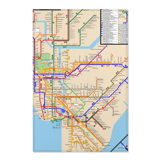 NYC Subway Map Area Rug, Modern Home Decor, Unique Gift for New Yorkers, Living Room Accent, Travel-Inspired Accent Mat