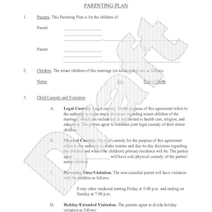 child custody agreement form template