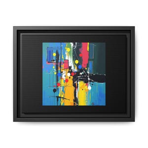 Modern Abstract Wall Art, Colorful Framed Canvas Print for Office or Home Decor, Perfect Gift for Art Lovers, Living Room Decor,