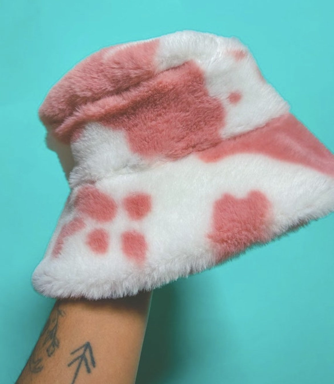 Fur Jacket Cow Print Pink Bomber Winter 