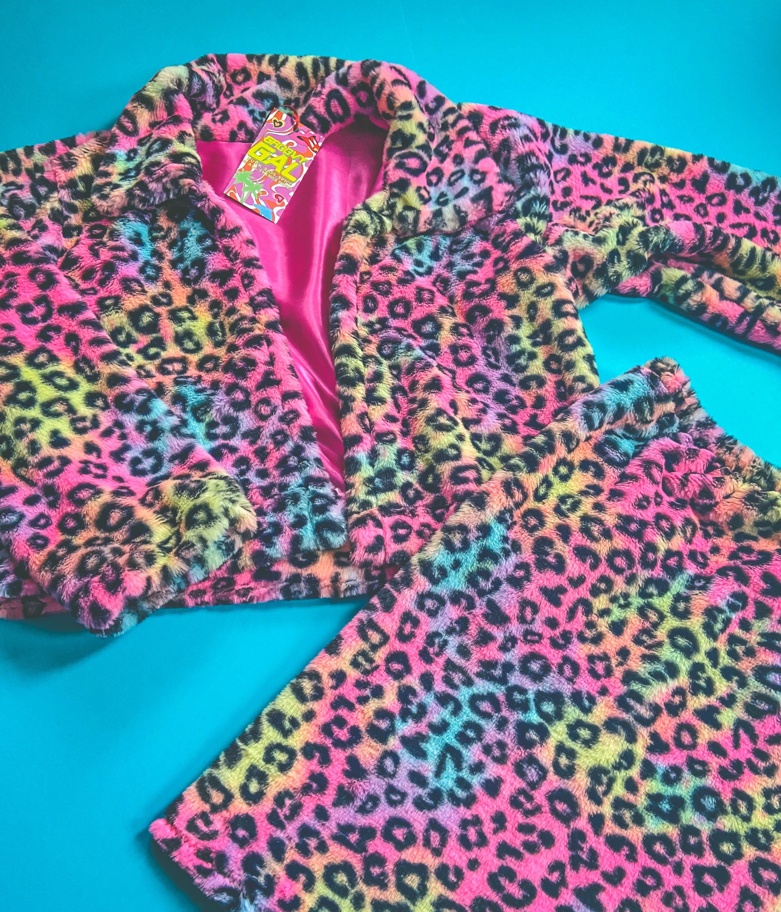 Groovygaluk Leopard Print Fur Jacket