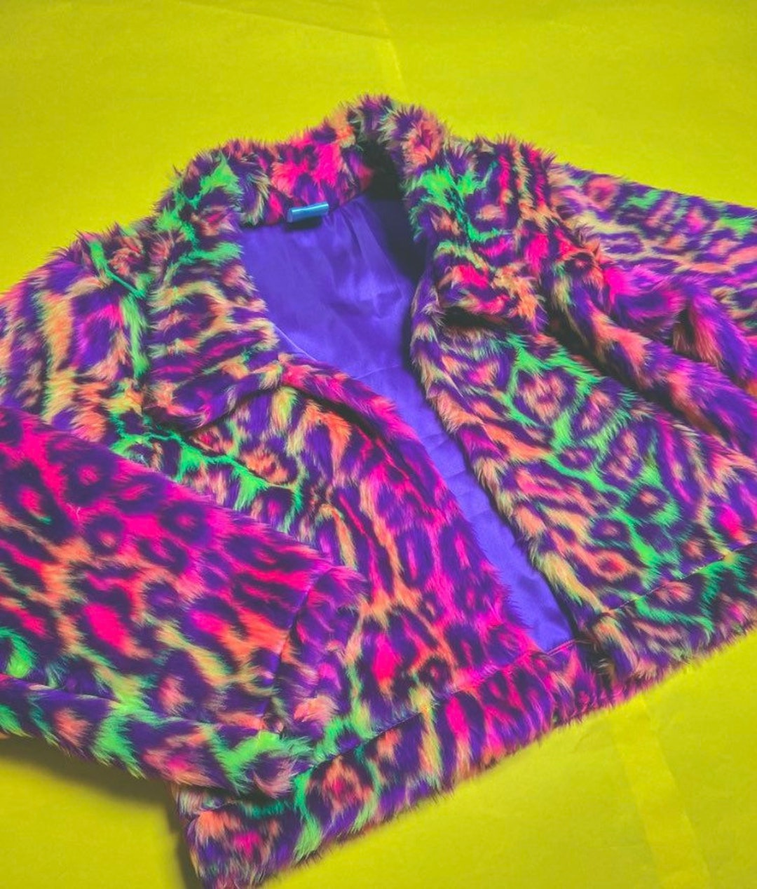 Furry Festival Coat Jacket Multicolour Leopard Cropped Jacket - Etsy UK