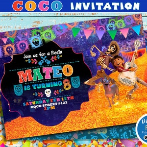 COCO Invitation - Birthday Invitation - Kids invitation - Digital Party Invite - invitation customized - Instant Download