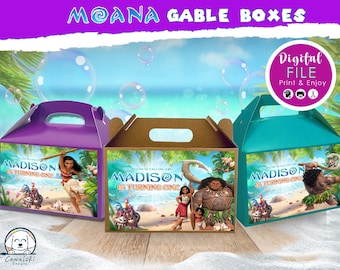 Dooslabels Moana Gable, bedankjes voor kinderverjaardag (digitaal)