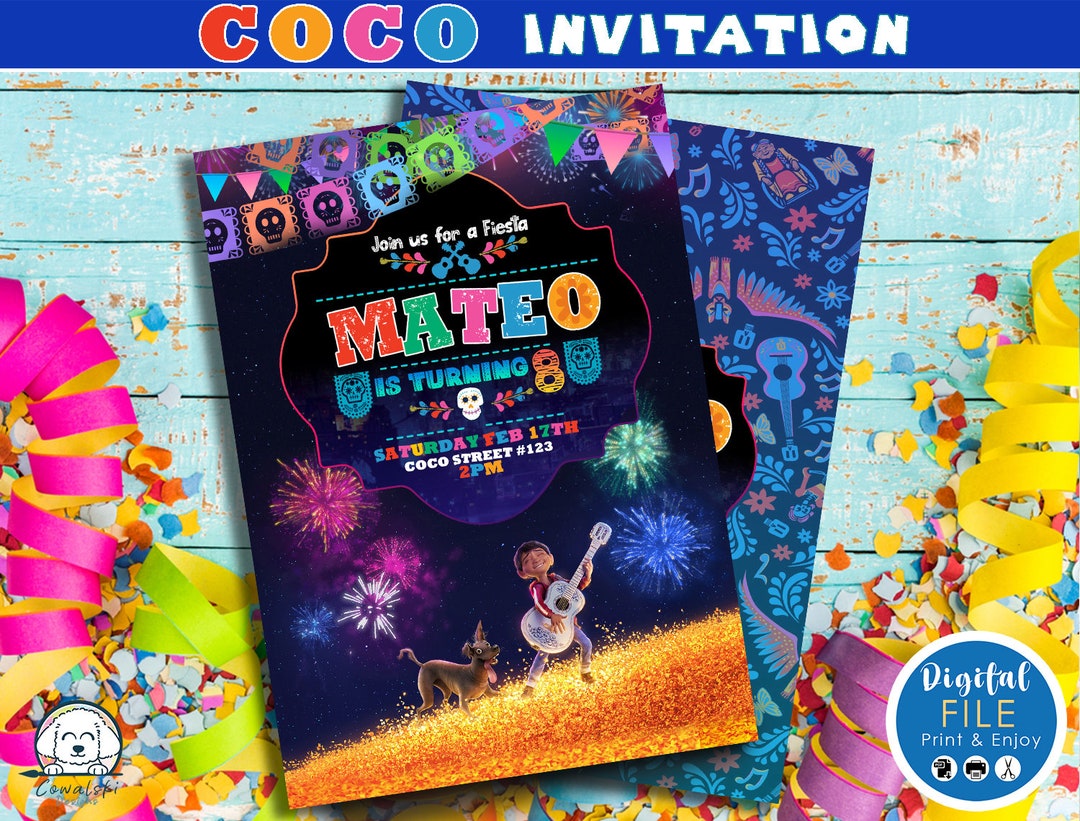 COCO Birthday Invitation – Personalized Party Invite (digital Download ...