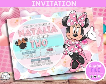 Minnie mouse Birthday Invitation, Minnie mouse Birthday Invitation Template printable, Minnie mouse invitation DIGITAL