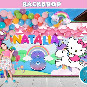 Kids Personalized Birthday Backdrop, kids Birthday Banner, Personalized Banner,  Customized Banner, Download, DIGITAL