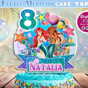 Little Mermaid Cake topper, Little Mermaid Cake Decoration, Cake Party, Little Mermaid Centerpiece, Topper, Ariel, DIGITAL