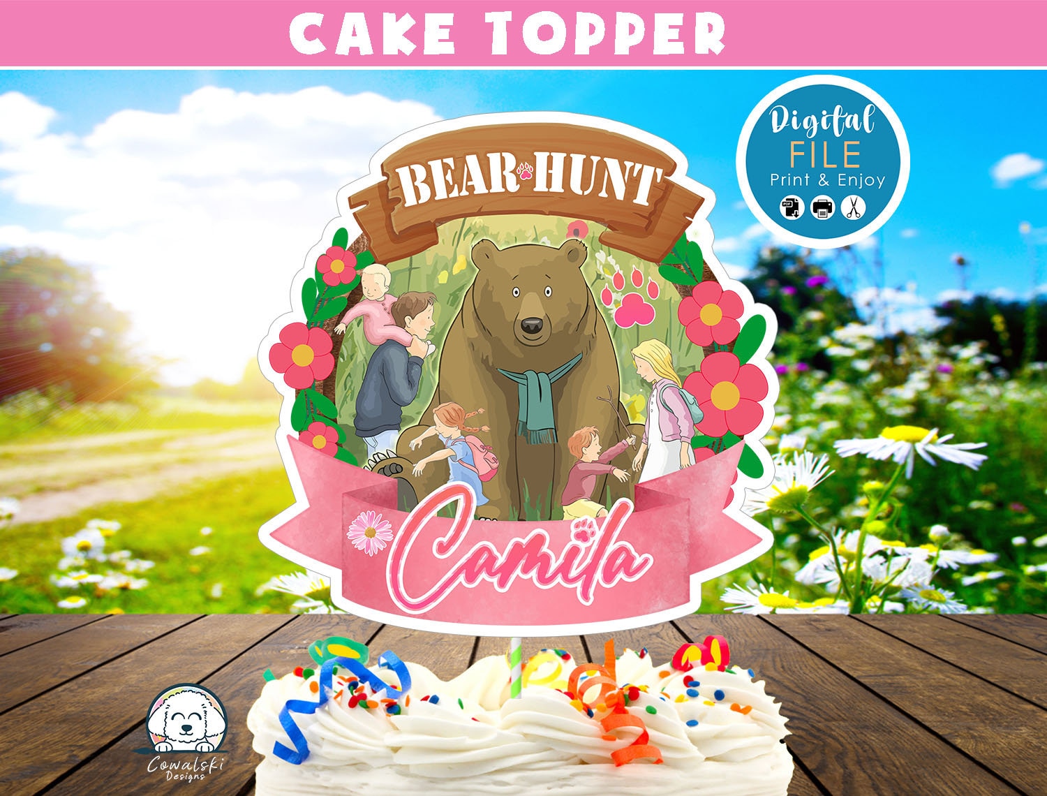 We're Going on a Bear Hunt Cake Topper, Nature Trail Cake Topper ...