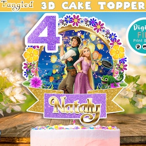 Tangled Cake topper, Tangled Cake Decoration, DIGITAL, Tangled Cake Party, Tangled Centerpiece, Tangled Topper, Princess cake topper