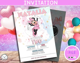 Minnie mouse Birthday Invitation, Minnie mouse Birthday Invitation Template printable, Minnie mouse invitation DIGITAL