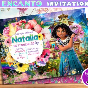 Encanto Digital Invitation, Encanto Mirabel Birthday Invitation, Encanto Party Invite, Girl Encanto invito personalizzato, Download istantaneo