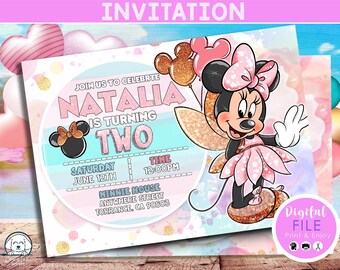 Minnie mouse Birthday Invitation, Minnie mouse Birthday Invitation Template printable, Minnie mouse invitation DIGITAL