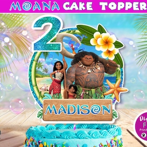 Adorno para tarta de Moana, decoración para tarta de Moana, fiesta de tartas, centro de mesa de Moana, adorno, DIGITAL