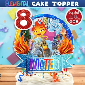 Elemental Cake Topper, Elementar Dekoration, Cake Party, Elementar Herzstück, Topper, Elementar, DIGITAL