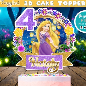 Tangled Cake Topper, Tangled Cake Deko, DIGITAL, Tangled Cake Topper, Tangled Centerpiece, Tangled Topper, Princess Cake Topper