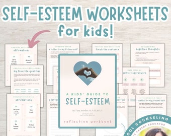 Self-Esteem Worksheets for Kids | Printable PDF Workbook Activities for Confidence | Boost Self-Esteem for Elementary & Middle School Youth