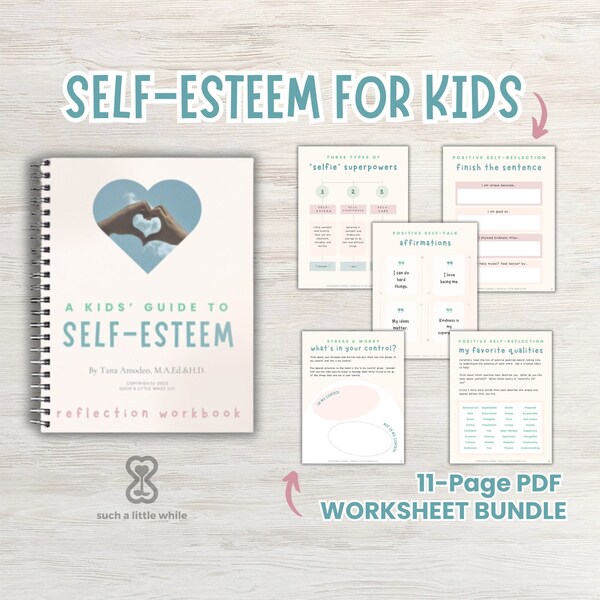 Self-Esteem Worksheets for Kids | Printable PDF Workbook Activities for Confidence | Boost Self-Esteem for Elementary & Middle School Youth