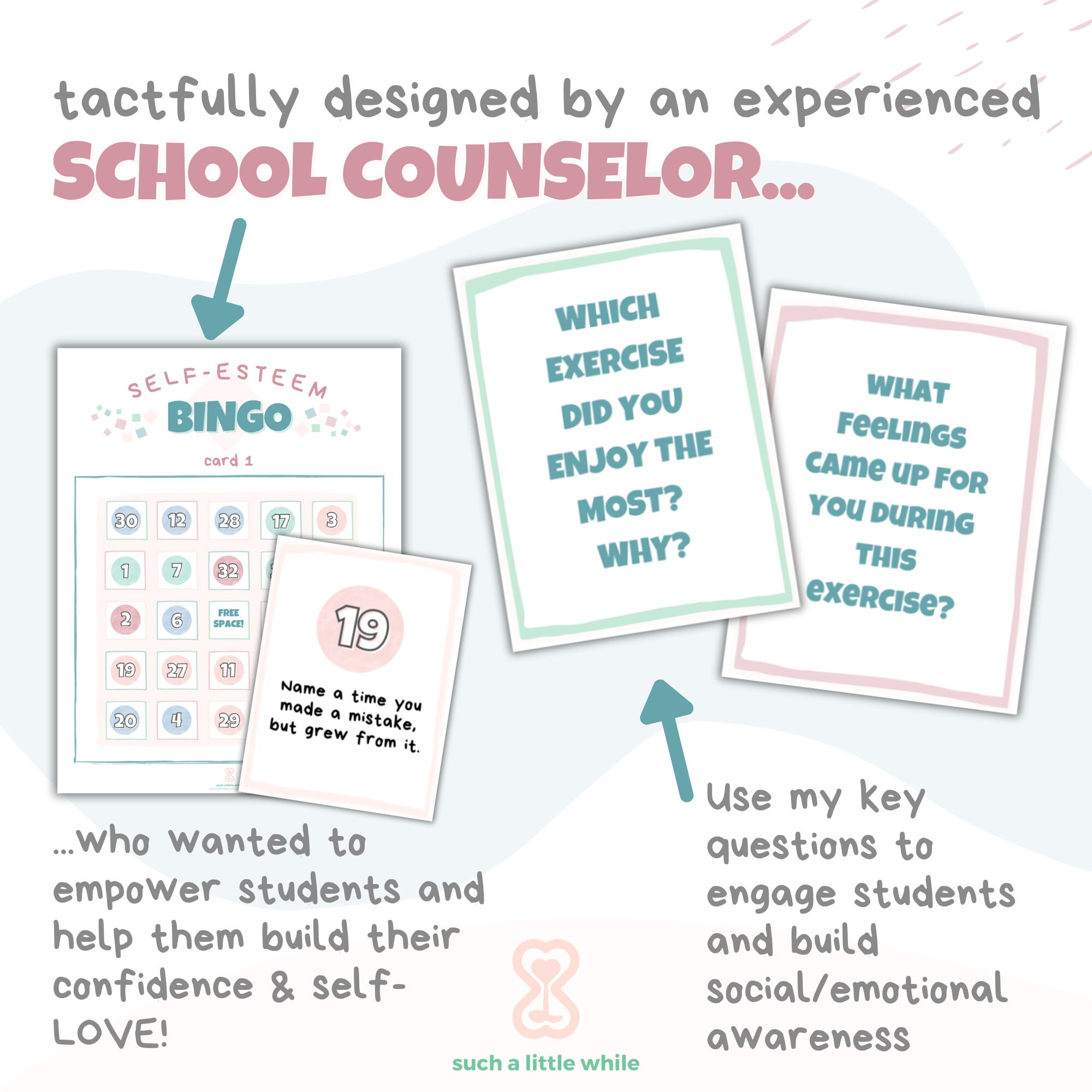 Self-esteem Bingo Game Printable PDF for Elementary &amp; Middle School SEL ...