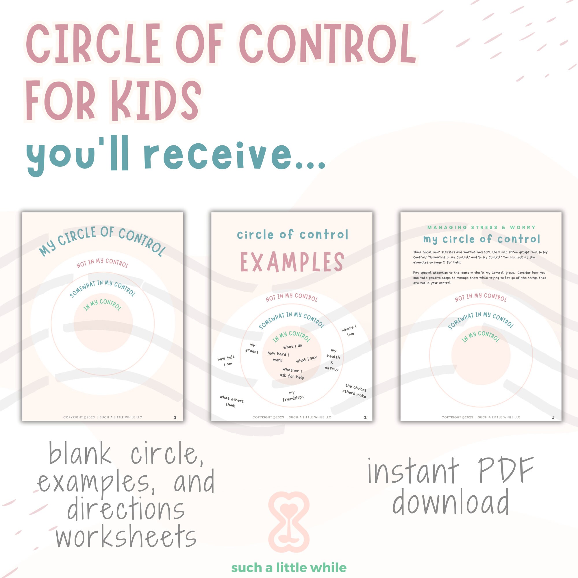 Circle of Control for Kids Printable Template Activities Sphere of