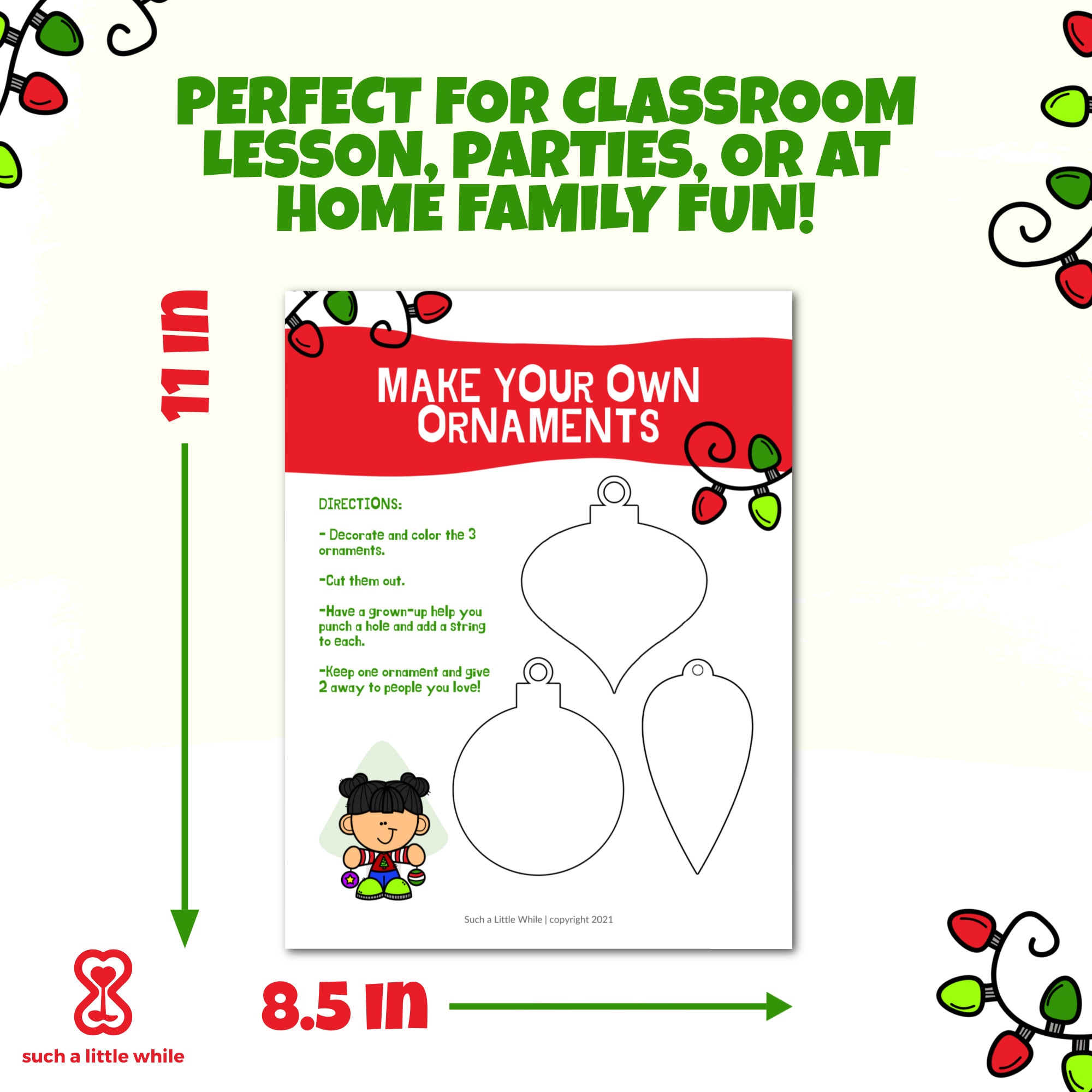 Christmas Printable Ornaments for Kids Printable Christmas Decorations ...