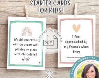 100 Friendship Conversation Starter Cards for Kids | Printable Social Skills Cards & Icebreaker Questions About Friendship for Discussion