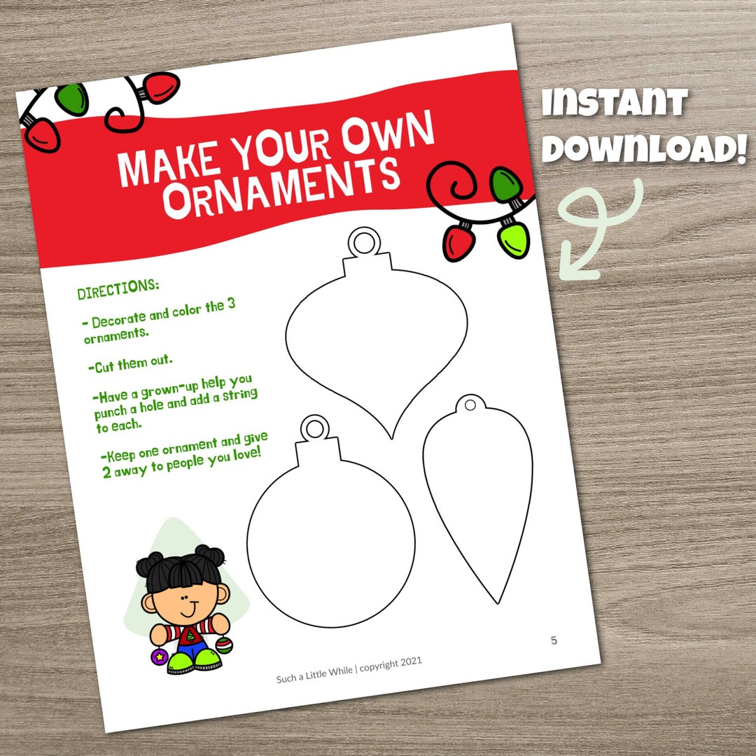Christmas Printable Ornaments for Kids Printable Christmas Decorations ...
