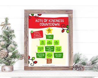 Kindness Advent Cards Advent for Preschool Random Acts of - Etsy